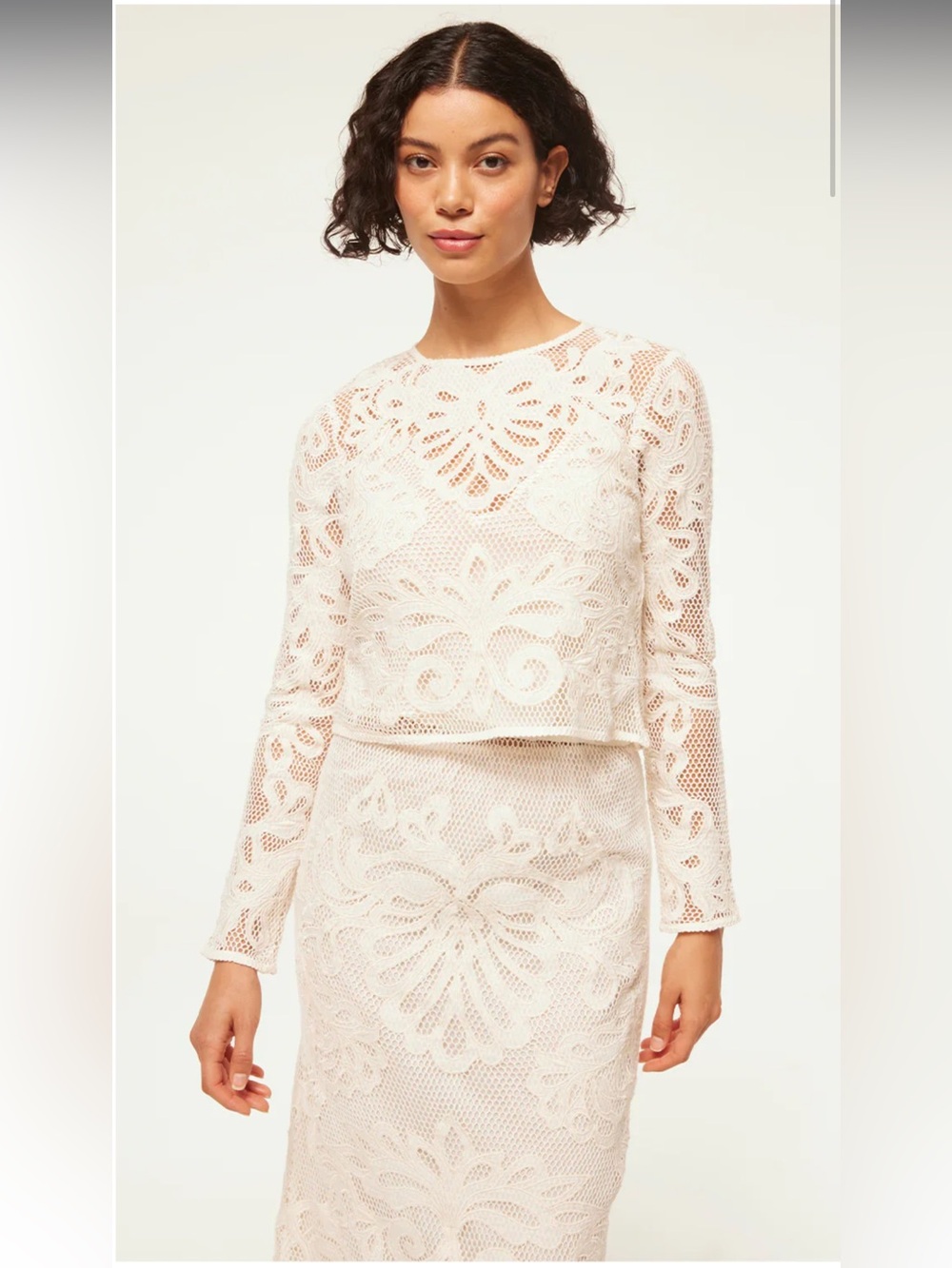NWT Misa Los Angeles Cream Kord Skirt with lining